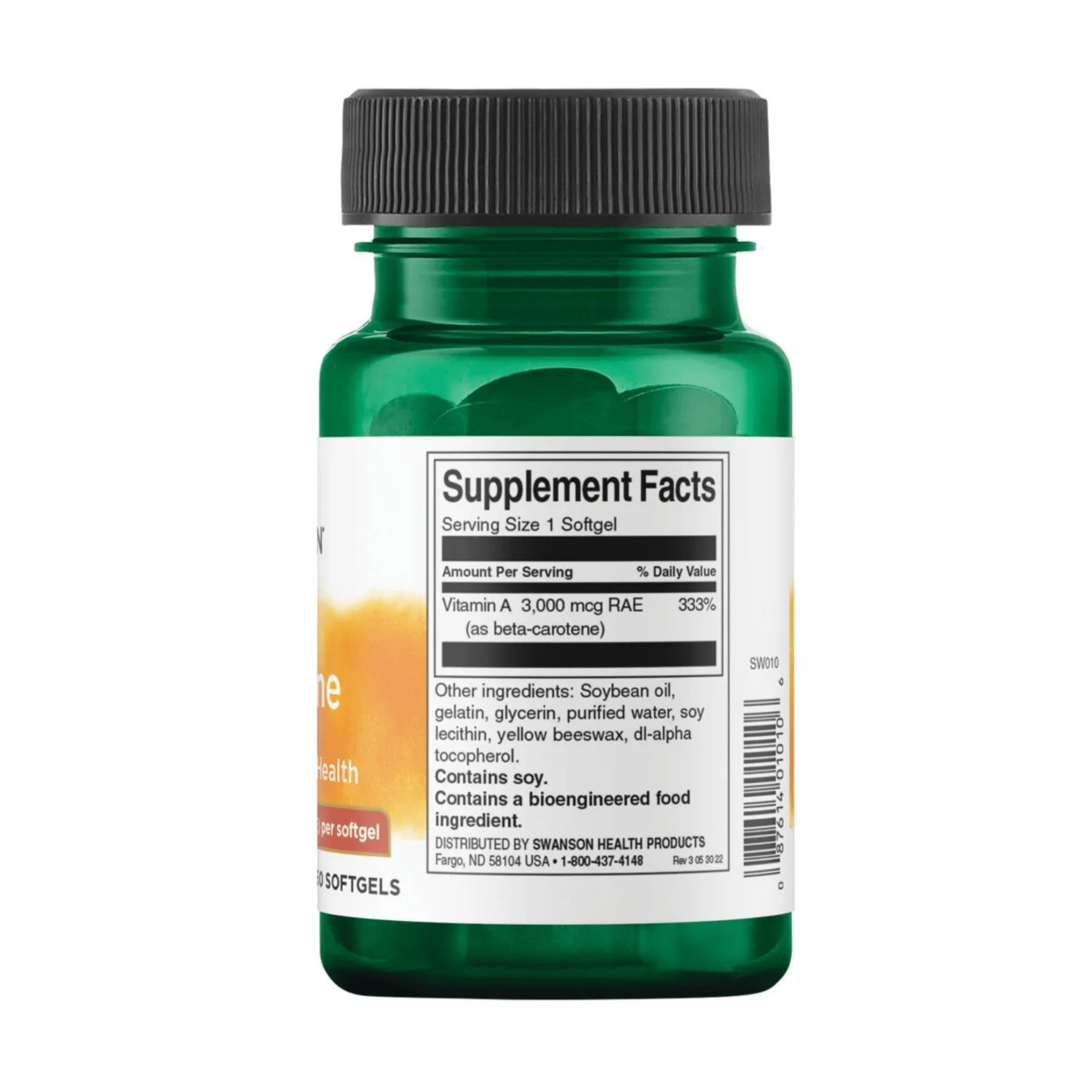 Swanson Beta - caroteno 10.000 UI (3.000 mcg EAR) – 100 cápsulas blandas - Süpp